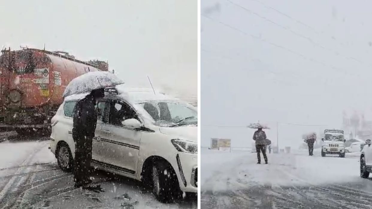 Himachal Weather Fresh snowfall in Lahaul Valley yellow alert for rain and hail today orange alert tomorrow