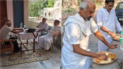 Rajinikanth took break from professional commitments and embarked on spiritual journey relishes meal roadside