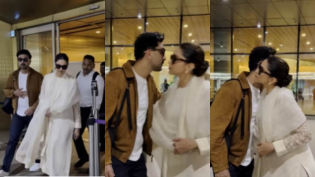 deepika padukone ranbir kapoor airport hug video viral mumbai return together