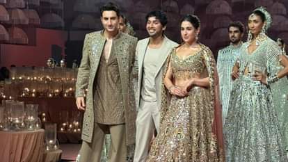 Sara Ali Khan Ramp walk with Ibrahim Ali Khan first time people like their chemistry