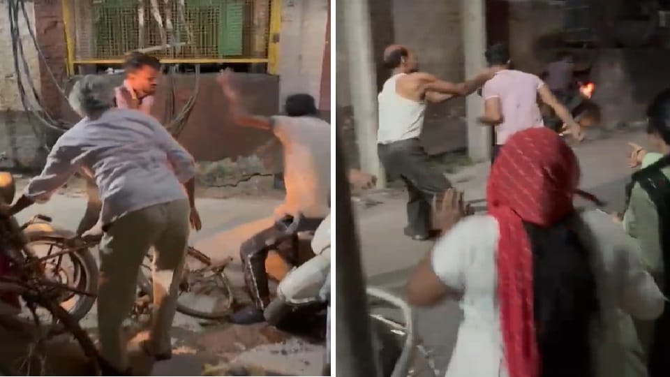 Husband beats wife and in laws in public bulandshahar