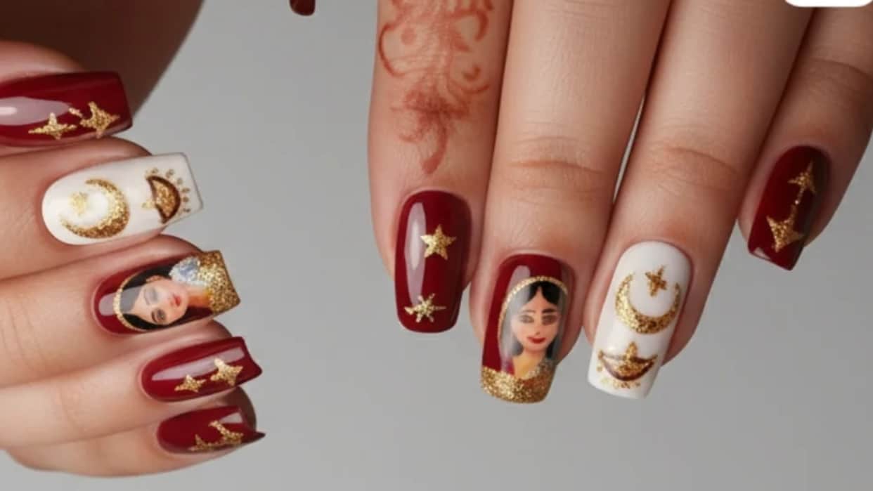 karwa chauth 2025 nail extension design ideas trendy Nail art Design For Karwa Chauth nail