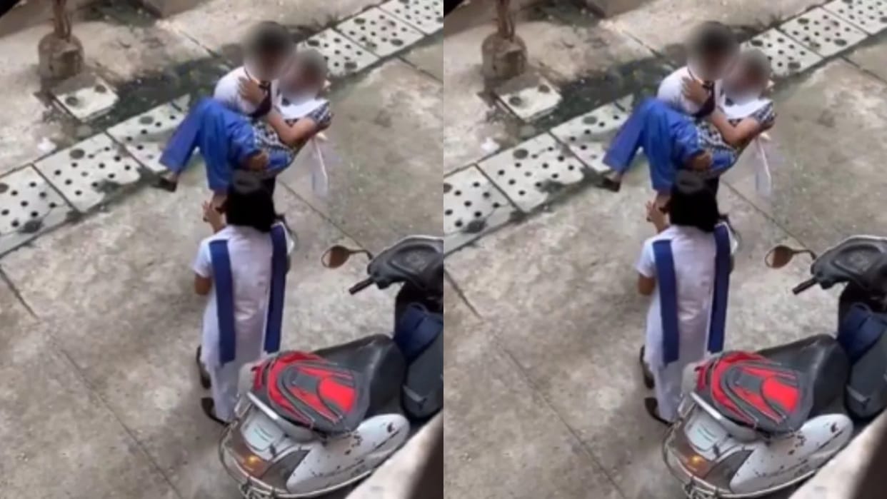 Boy bunking school and having an affair with two girls people taught him such fun Video goes Viral