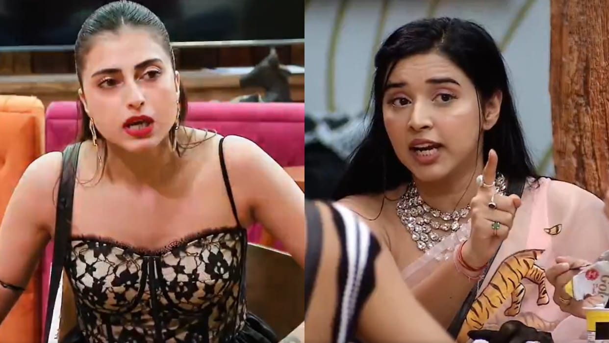bigg boss 19 tanya mittal vs farhana catfight breaks friendship zeeshan intervenes mridul angry task