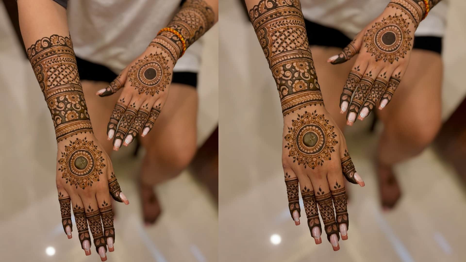 karwa chauth mehndi design for front hand and feet latest mandala henna design