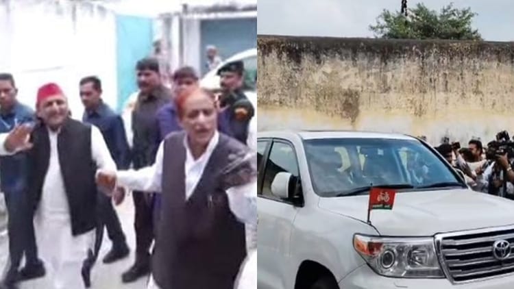 आजम खां के घर पहुंचे अखिलेश यादव: तीन साल बाद दोनों की मुलाकात, पुलिस ने मीडिया को अंदर जाने से रोका