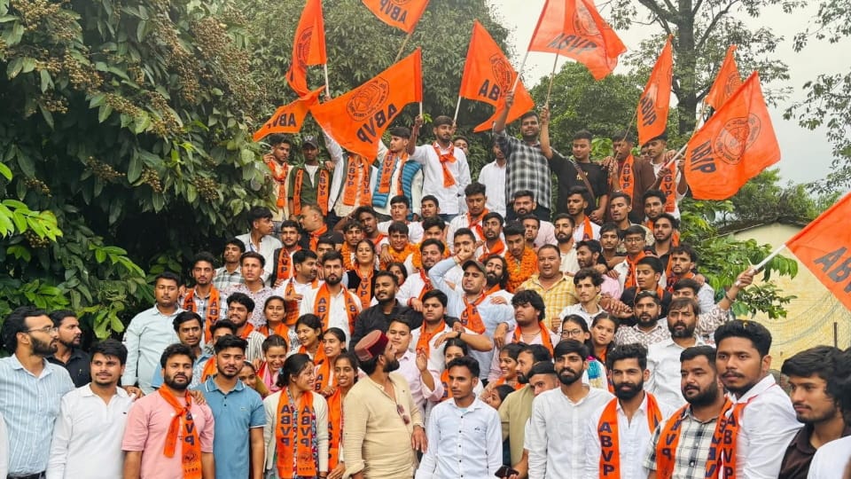 Student Union elections ABVP Amit Kala became president in  ABVP won all five seat