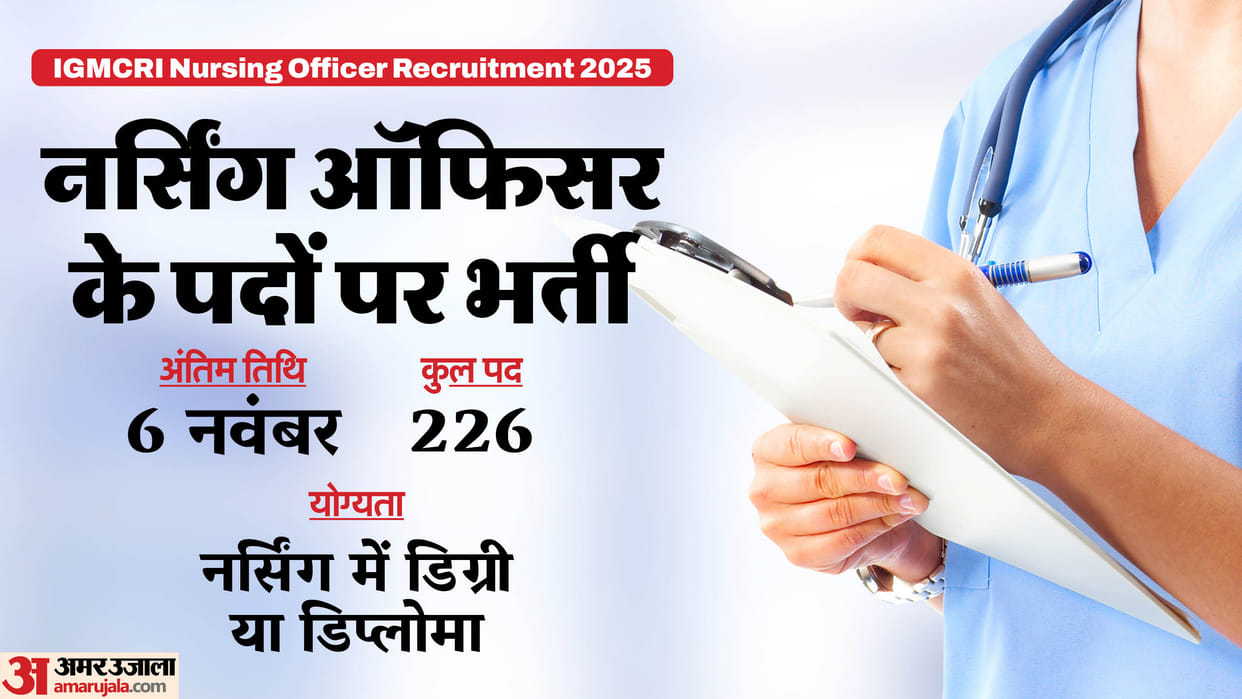 IGMCRI Nursing Officer Recruitment 2025 Notification Out, apply for 226 posts