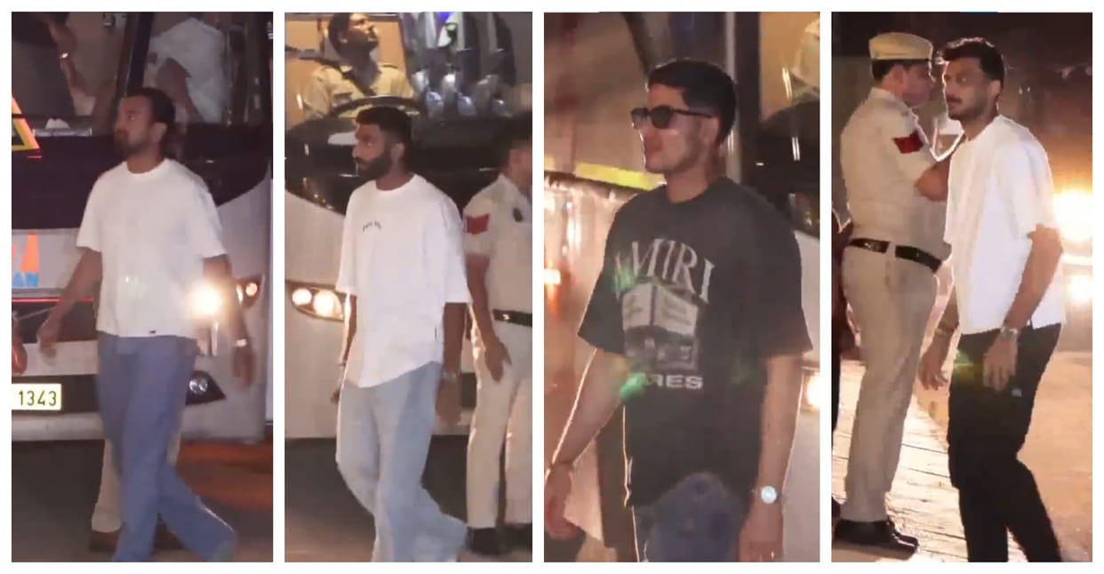 Indian Men's Cricket team support staff arrive at the residence of team India head coach Gautam Gambhir know