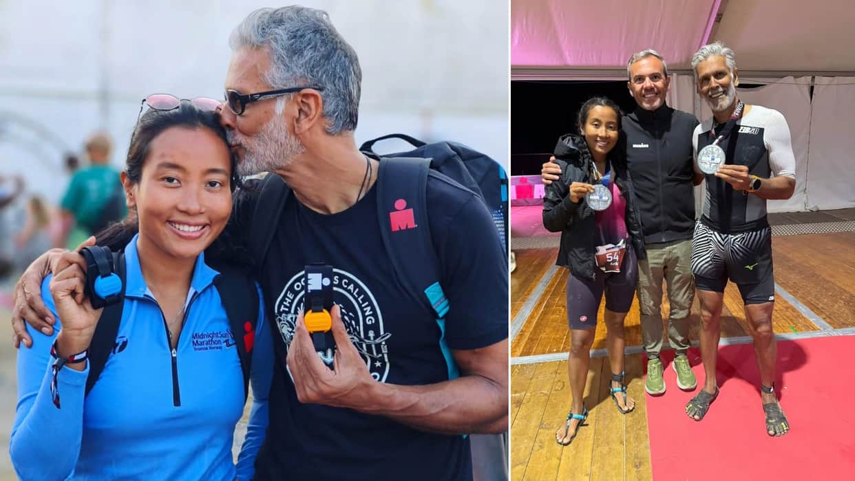 milind soman praise wife ankita on becoming the first assamese woman to complete ironman