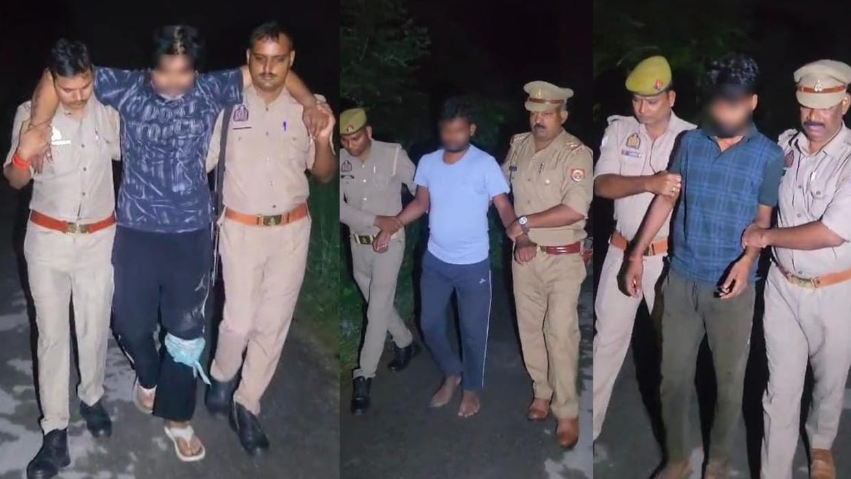 Bhadohi police encounter Three fraudsters of ATM robbery gang arrested