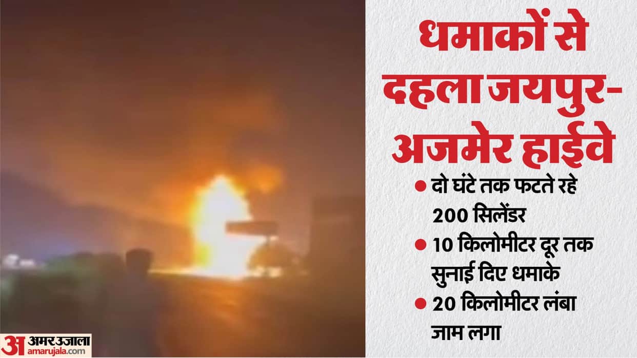 Jaipur Gas Cylinder Blast News Massive Explosion on Jaipur Ajmer Highway See in Photos
