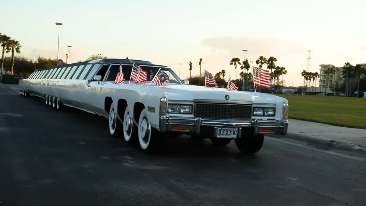 worlds longest car the american dream helipad swimming pool golf course