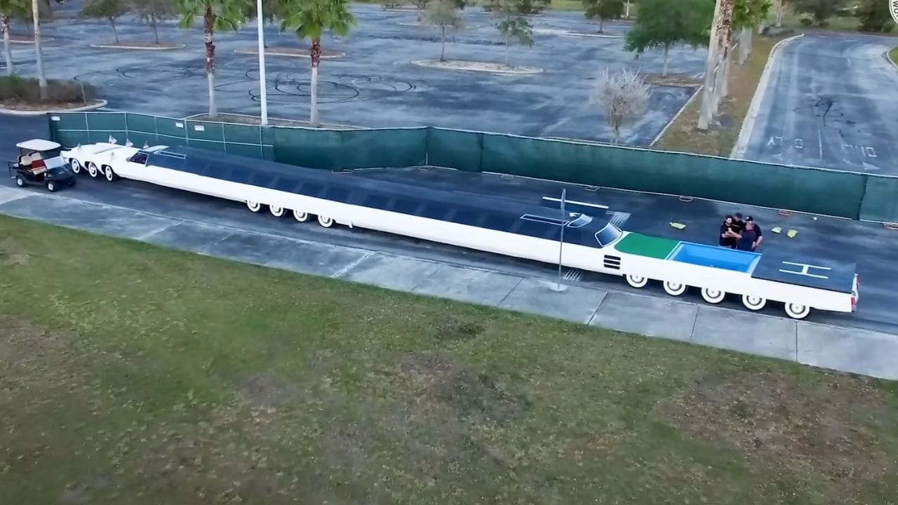worlds longest car the american dream helipad swimming pool golf course