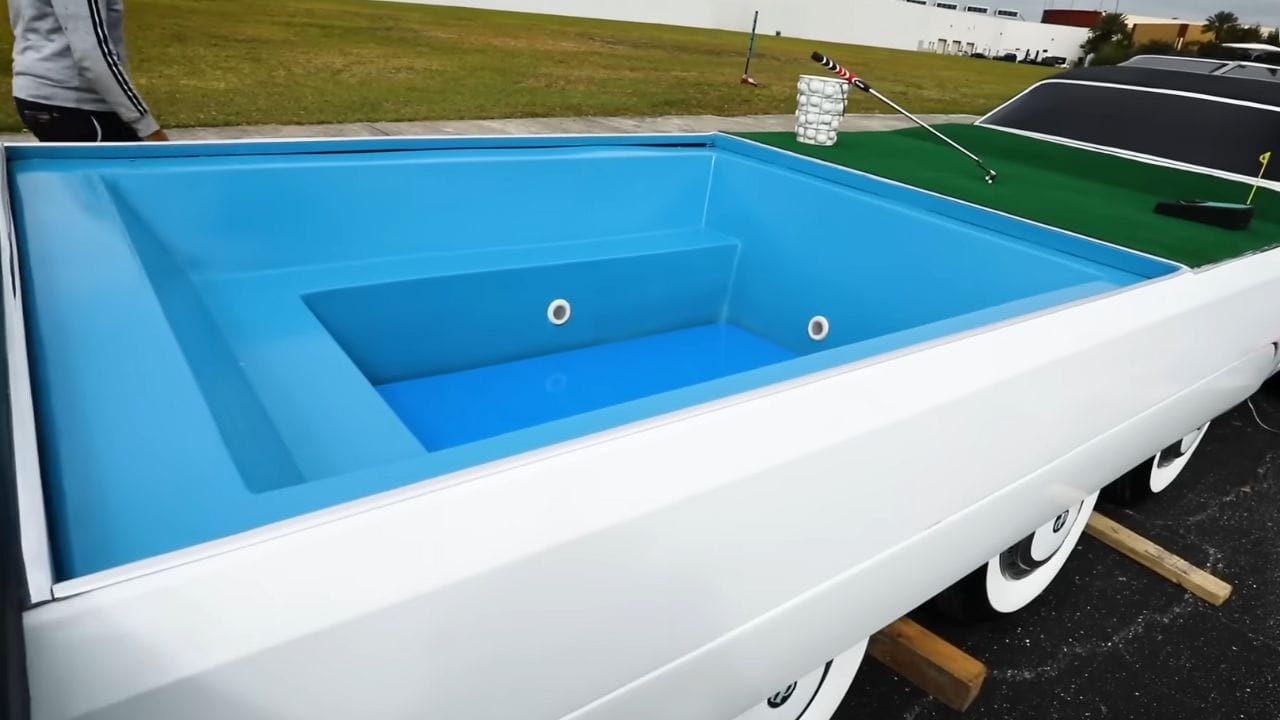worlds longest car the american dream helipad swimming pool golf course