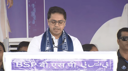 BSP rally: Mayawati hints at a bigger responsibility for Akash Anand, who touches her feet and seeks her bless