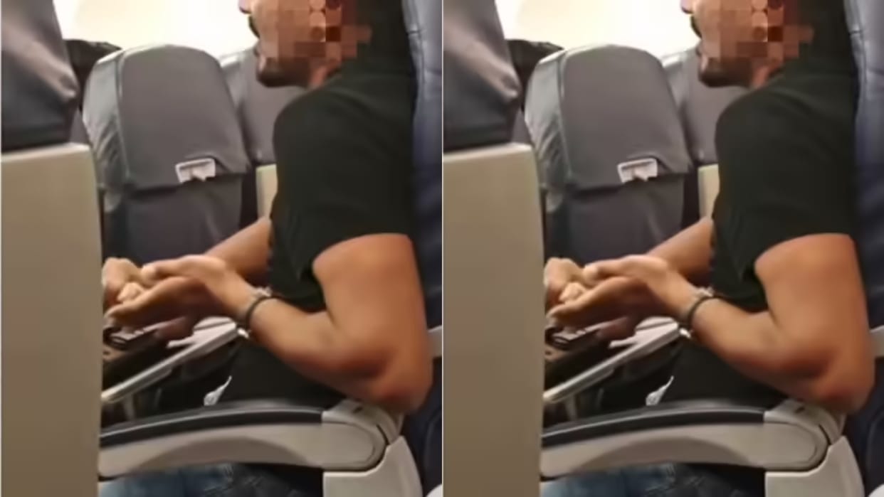 Indian passenger seen chewing gutkha on an international flight Video goes Viral on Internet