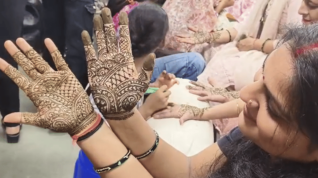 free mehndi festival organized in noida sector 122 before karva chauth festival