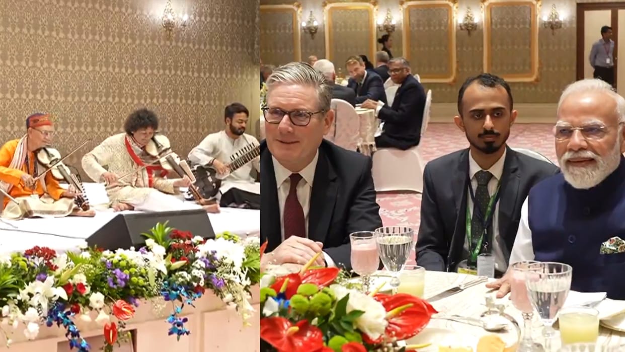 Prime Minister Narendra Modi And United Kingdom Prime Minister Keir Starmer Enjoy Song Sapphire