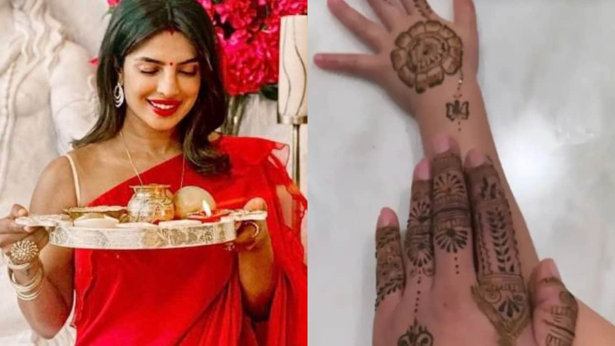 priyanka chopra karva chauth 2025 mehendi nick jonas daughter malti celebration