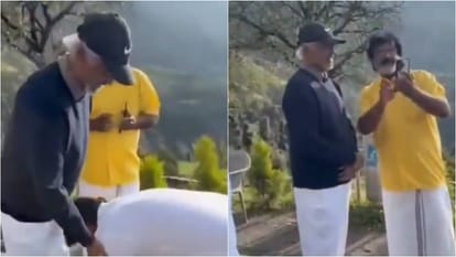 Superstar Rajinikanth visited the Mahavatar Babaji caves during his annual Himalayas trip Photos Viral