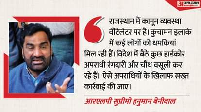 राजस्थान में फेक एनकाउंटर की जरूरत बताई हनुमान बेनीवाल ने, कहा-अपराधियों में खौफ जरूरी है