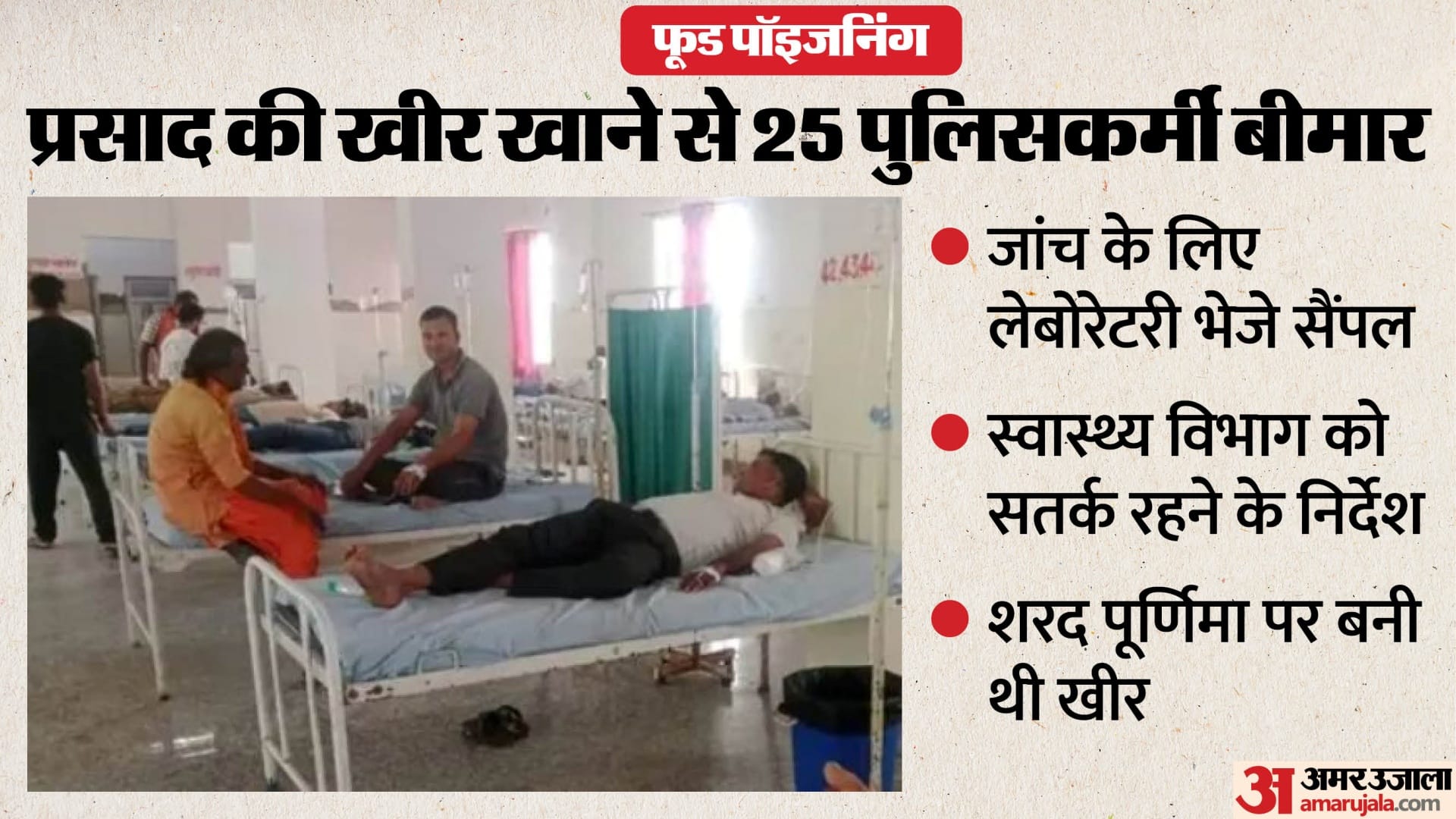 खीर खाने से 25 पुलिसकर्मी बीमार