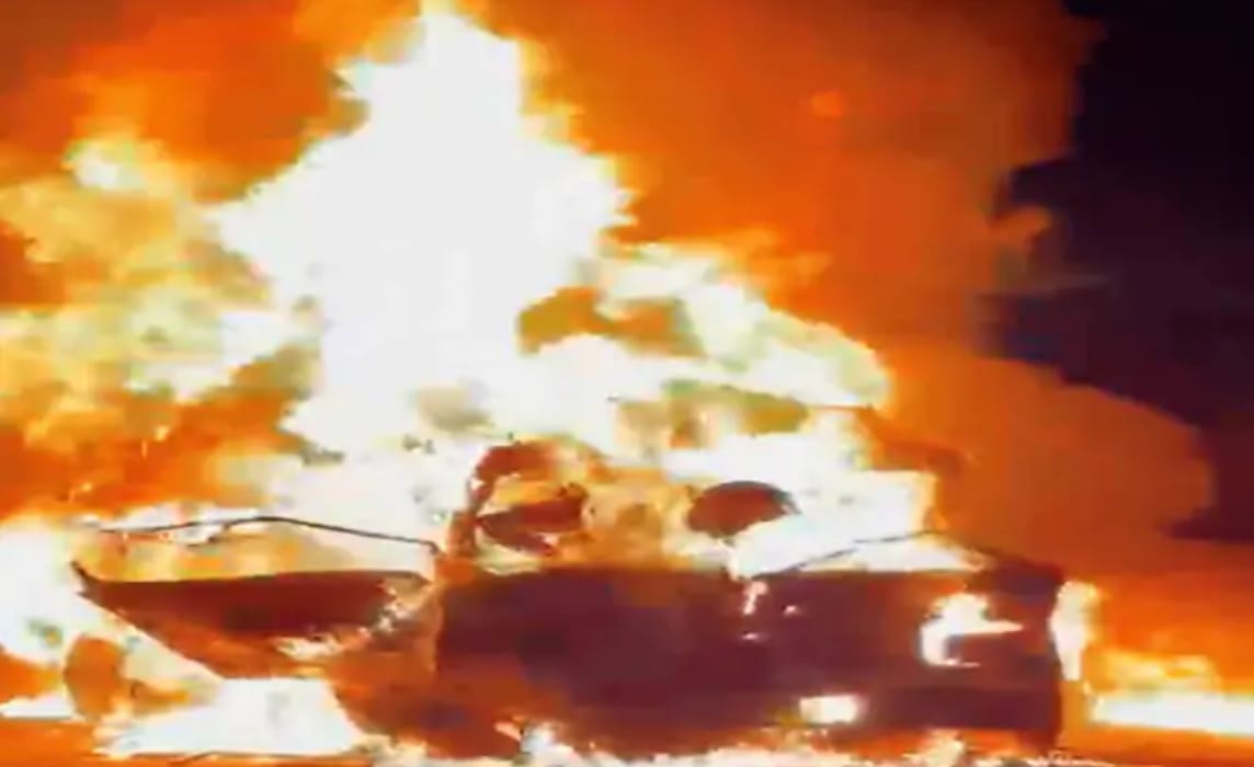 Indore News: Four killed in road accident in Mhow near Indore, van catches fire after collision