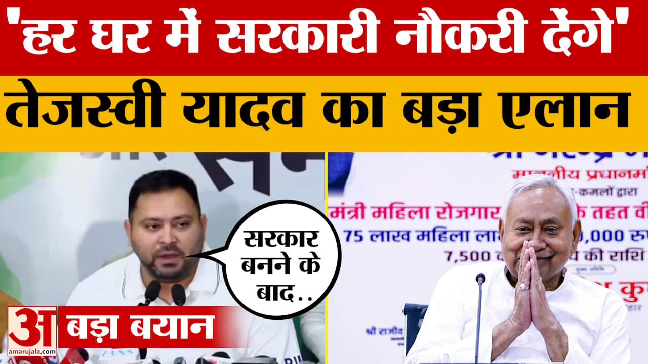 Tejashwi Yadav: 'हर घर में सरकारी नौकरी देंगे' तेजस्वी यादव का बड़ा एलान | Bihar Assembly Elections