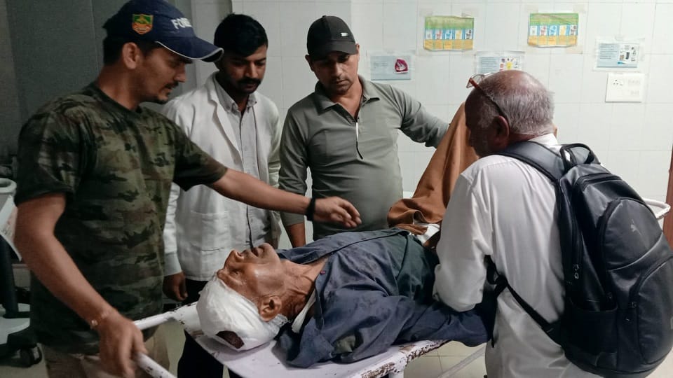 old man who had gone out to defecate was attacked by an elephant in kotdwar