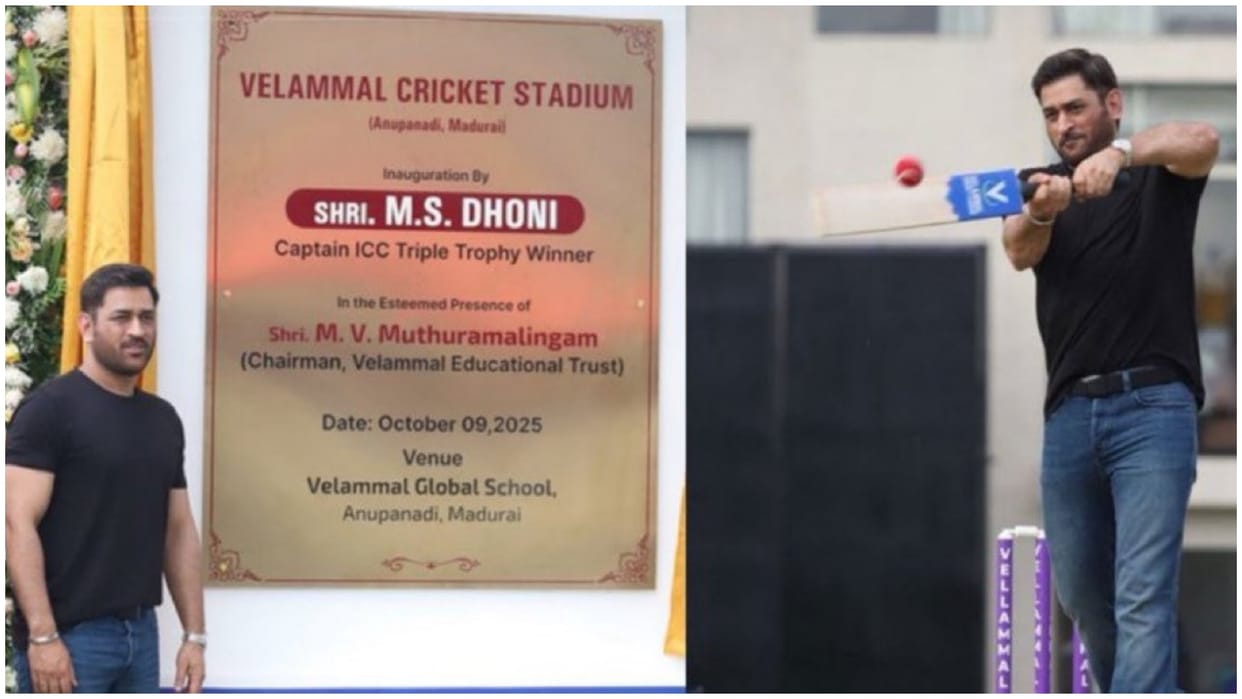 Dhoni in Madurai: Dhoni inaugurates cricket stadium in Madurai; fans throng airport