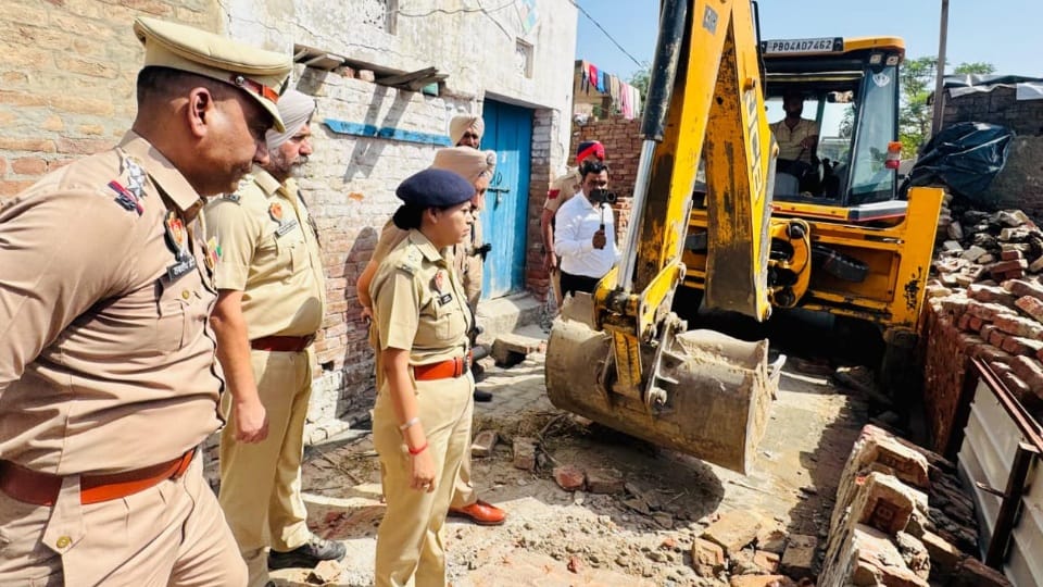 Illegal construction of drug smuggler demolished in Faridkot