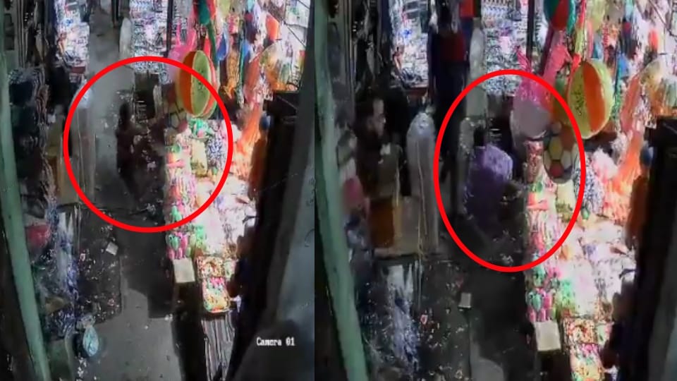 CCTV footage of Kanpur blast viral video shows a woman with burns running