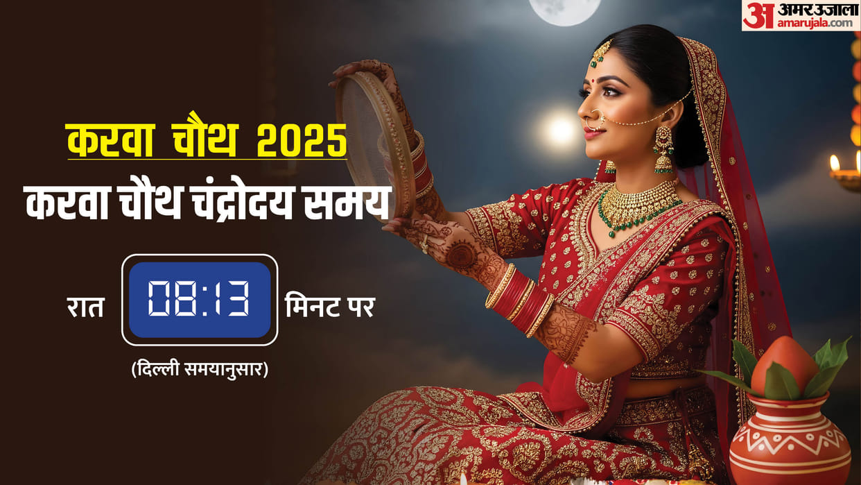 Karwa Chauth Moon Time Today 2025 Karwa Chauth Ka Chand Kitne Baje Niklega In Hindi