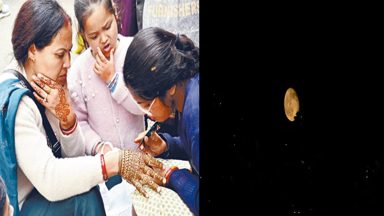 Karwa Chauth 2025 Moon Time in Shimla, mehndi adorned on hands, Discount in hptdc hotel