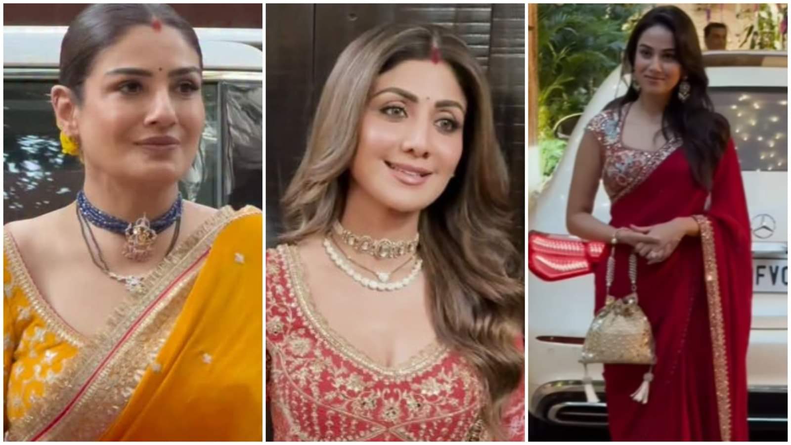 karwa chauth 2025 shilpa shetty raveena pawan singh sajid khan trisha krishnan kantara chapter 1