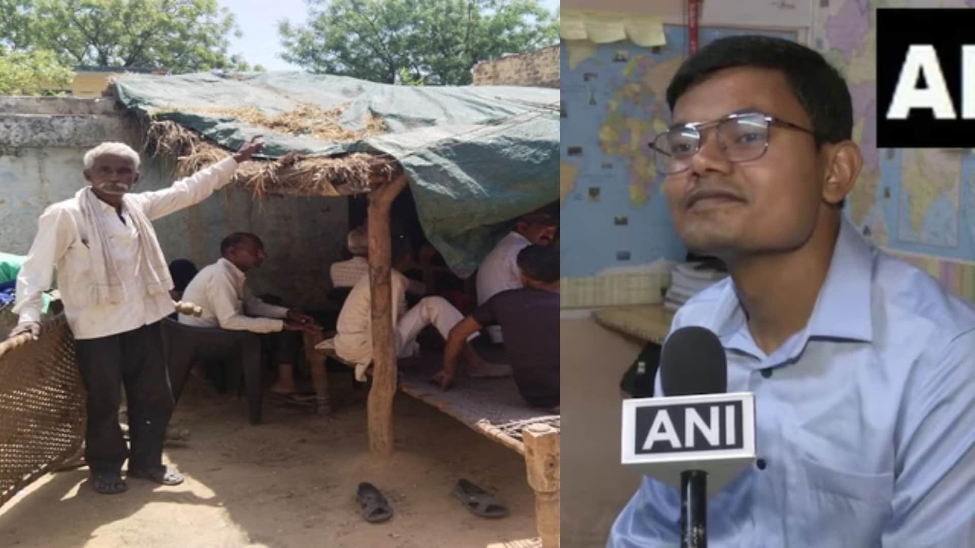 पवन कुमार और छप्पर दिखाते उनके पिता