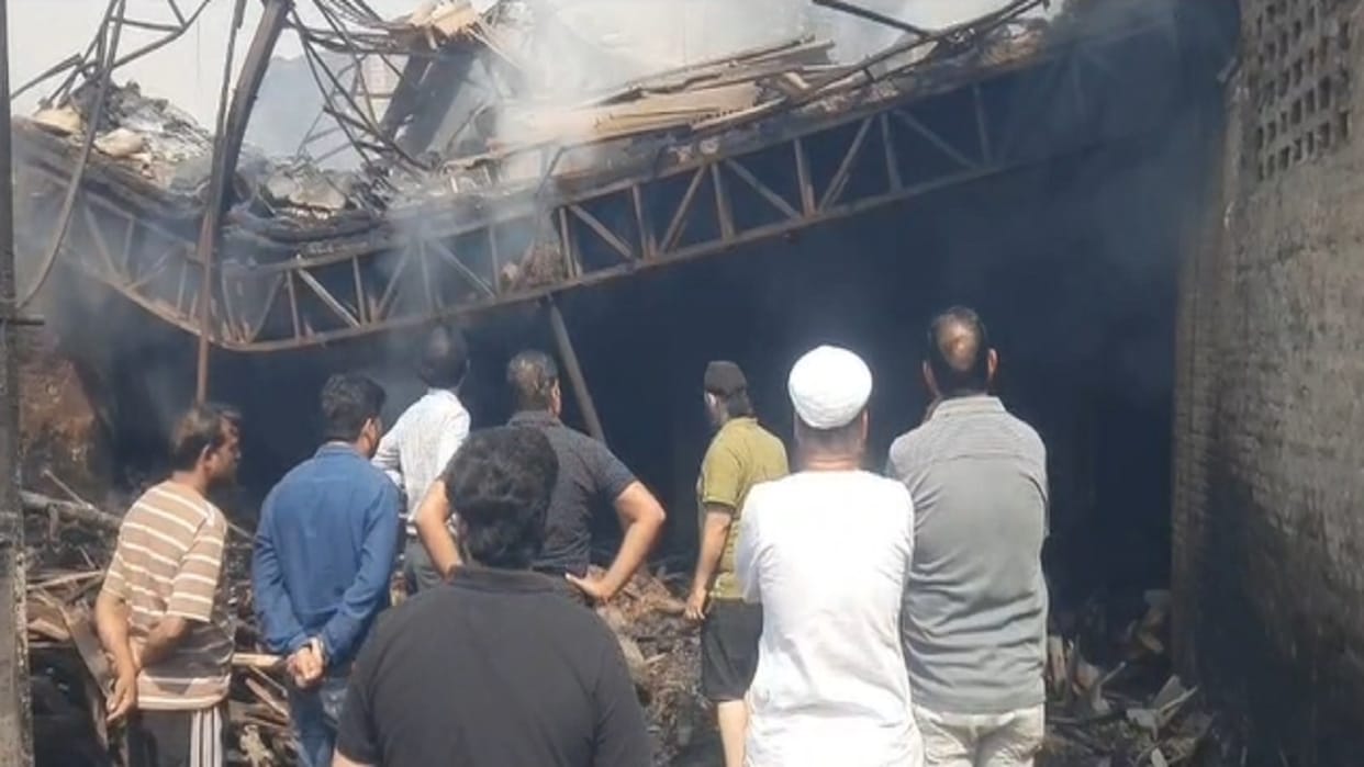 Fire breaks out at GTB Plywood Factory in Yamunanagar, around 100 fire tenders engaged in extinguishing blaze