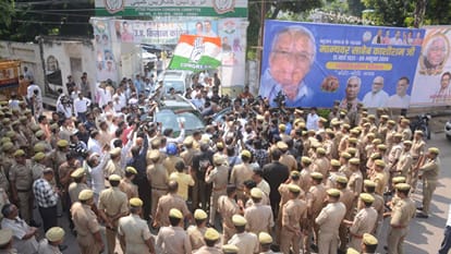 Lucknow Congress state president Ajay Rai stopped police meet family Hariom Valmiki in Rae Bareli
