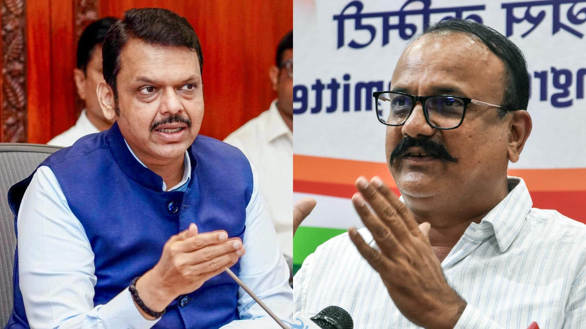 महाराष्ट्र के मुख्यमंत्री देवेंद्र फडणवीस और कांग्रेस के प्रदेश अध्यक्ष हर्षवर्धन सपकाल