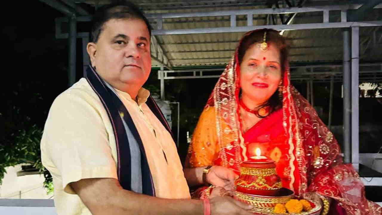 CM Dhami celebrated Karwa Chauth wife Geeta Dhami Other politicians also celebrated festival see pictures