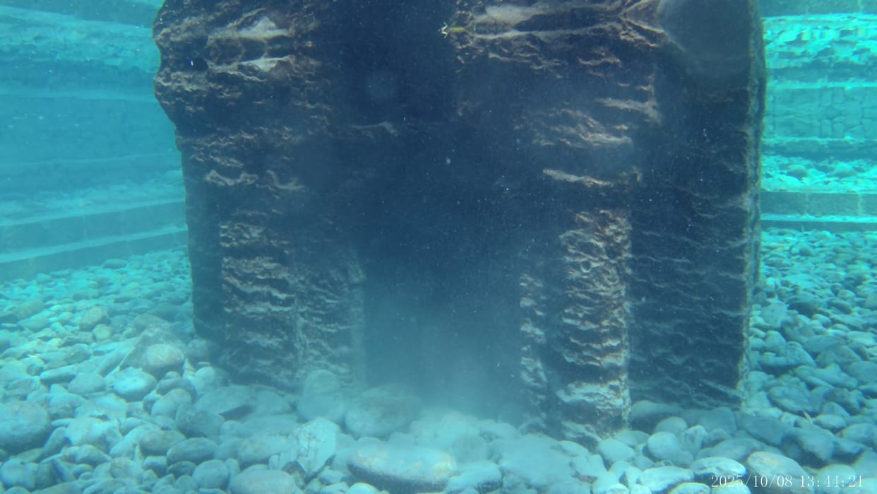 Archaeological study of the ancient temple submerged in Manasbal