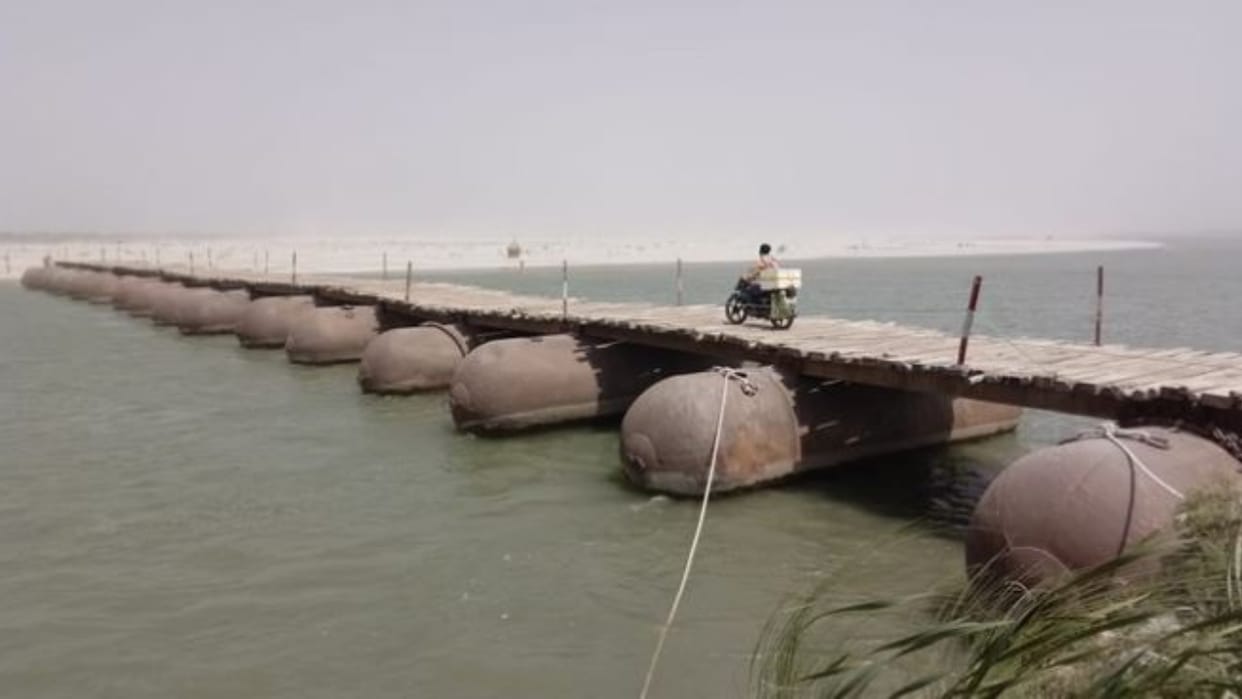 pontoon bridge has not yet been built over the Sharda River in Puranpur Pilibhit