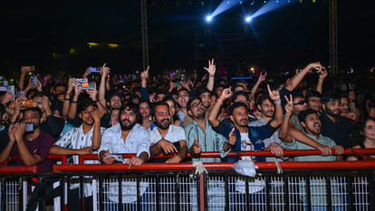 Students danced to Sunidhi Chauhan's songs at the Bollywood night at the conclusion of Antaragni at IIT Kanpur