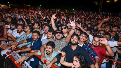 Students danced to Sunidhi Chauhan's songs at the Bollywood night at the conclusion of Antaragni at IIT Kanpur