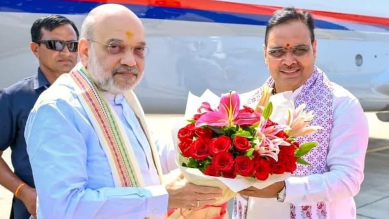 Jaipur News: CM welcomes Home Minister Amit Shah at airport, to inaugurate exhibition at JECC