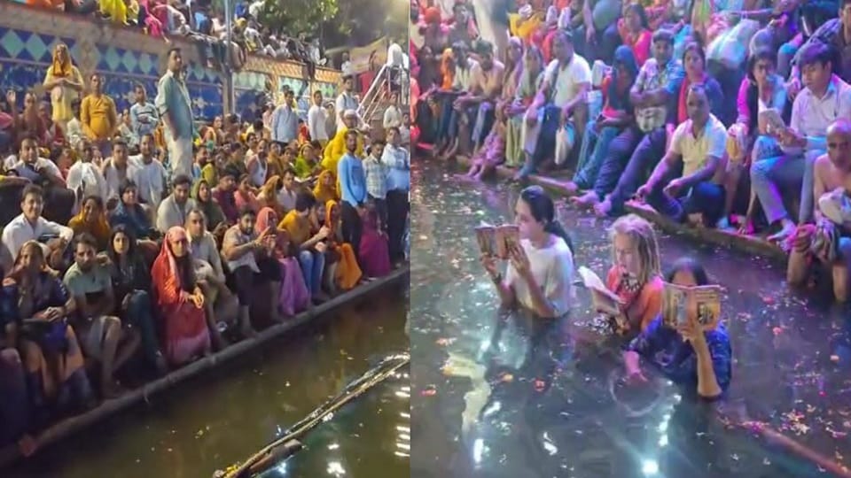 Crowds of devotees gathered at Radhakund fair in Mathura