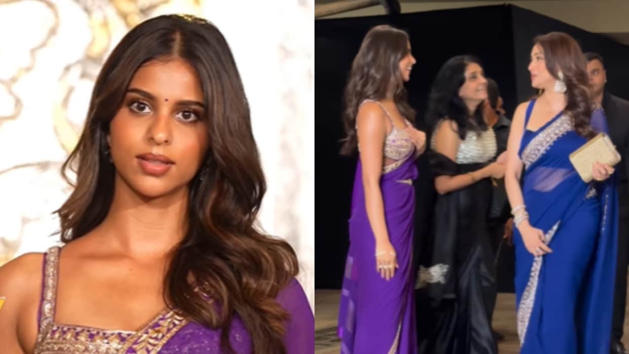 suhana khan sanskari moment with madhuri dixit at manish malhotra diwali party viral