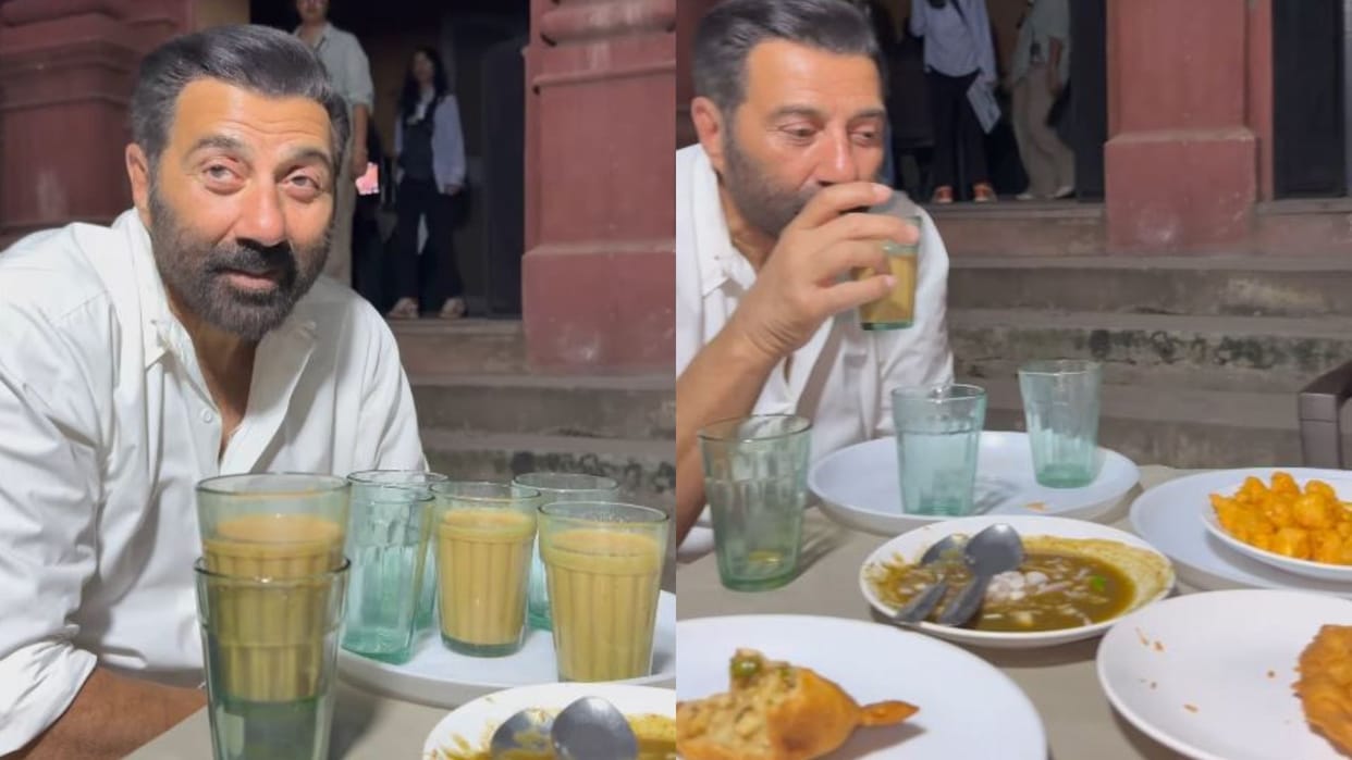 Sunny Deol eats samosa pakora says Stay Healthy eat Healthy video goes viral