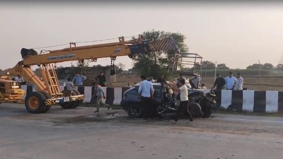 2 died in road accident Haryana Accident